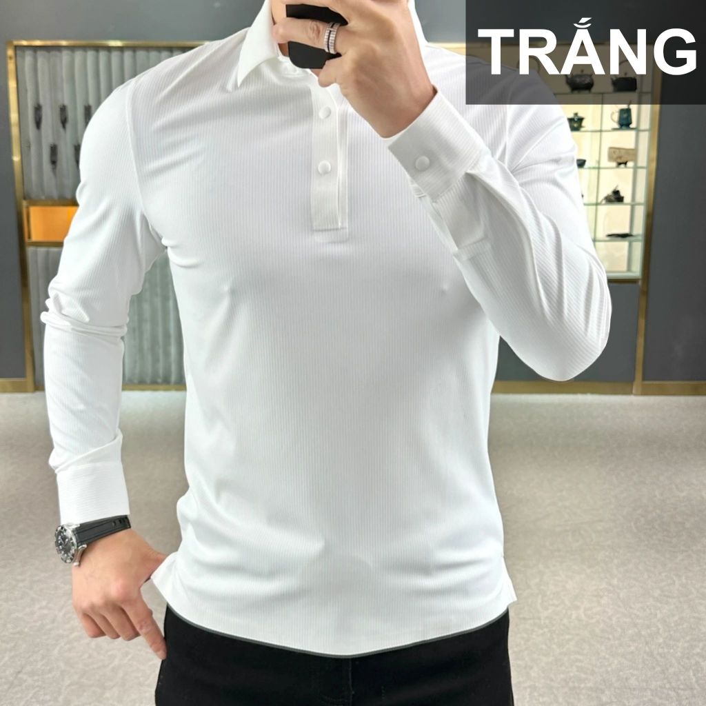 Ao dài tay nhung tăm nam