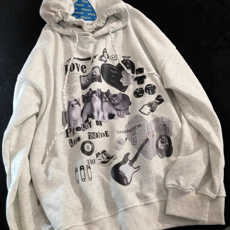 Áo hoodie Daiwing Cat lót bông siêu mềm