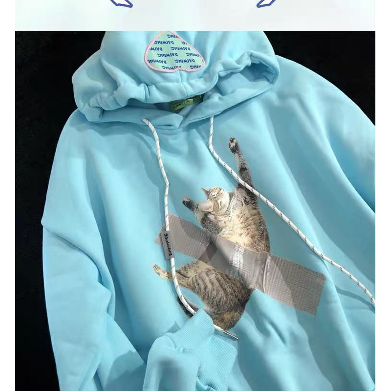 Áo hoodie Daiwing Cat lót bông siêu mềm