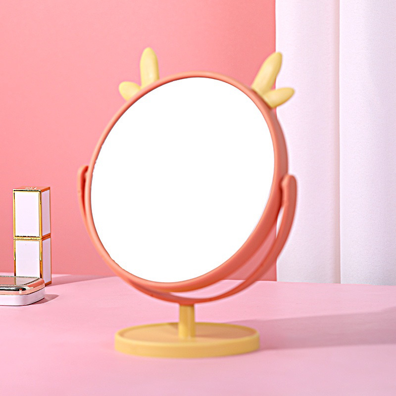 Gương Tai Mèo Trang Điểm Để Bàn Xoay 360 Độ