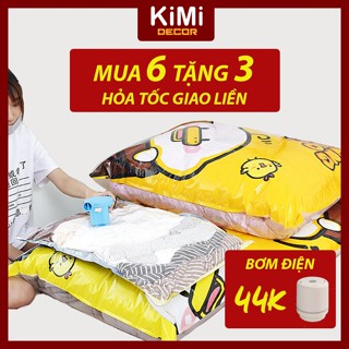 [6 Tặng 3🎁] Túi Hút Chân Không Đựng Chăn Mền Quần Áo Gấu Bông Giúp Tủ Quần Áo Gọn Gàng, Hút Nhỏ Đồ Khi Đi Du Lịch KiMi