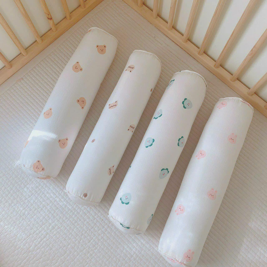 Gối ôm dài cho bé Muslin cao cấp Monona mềm mại, không bí lưng