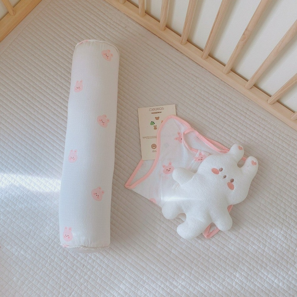 Gối ôm dài cho bé Muslin cao cấp Monona mềm mại, không bí lưng