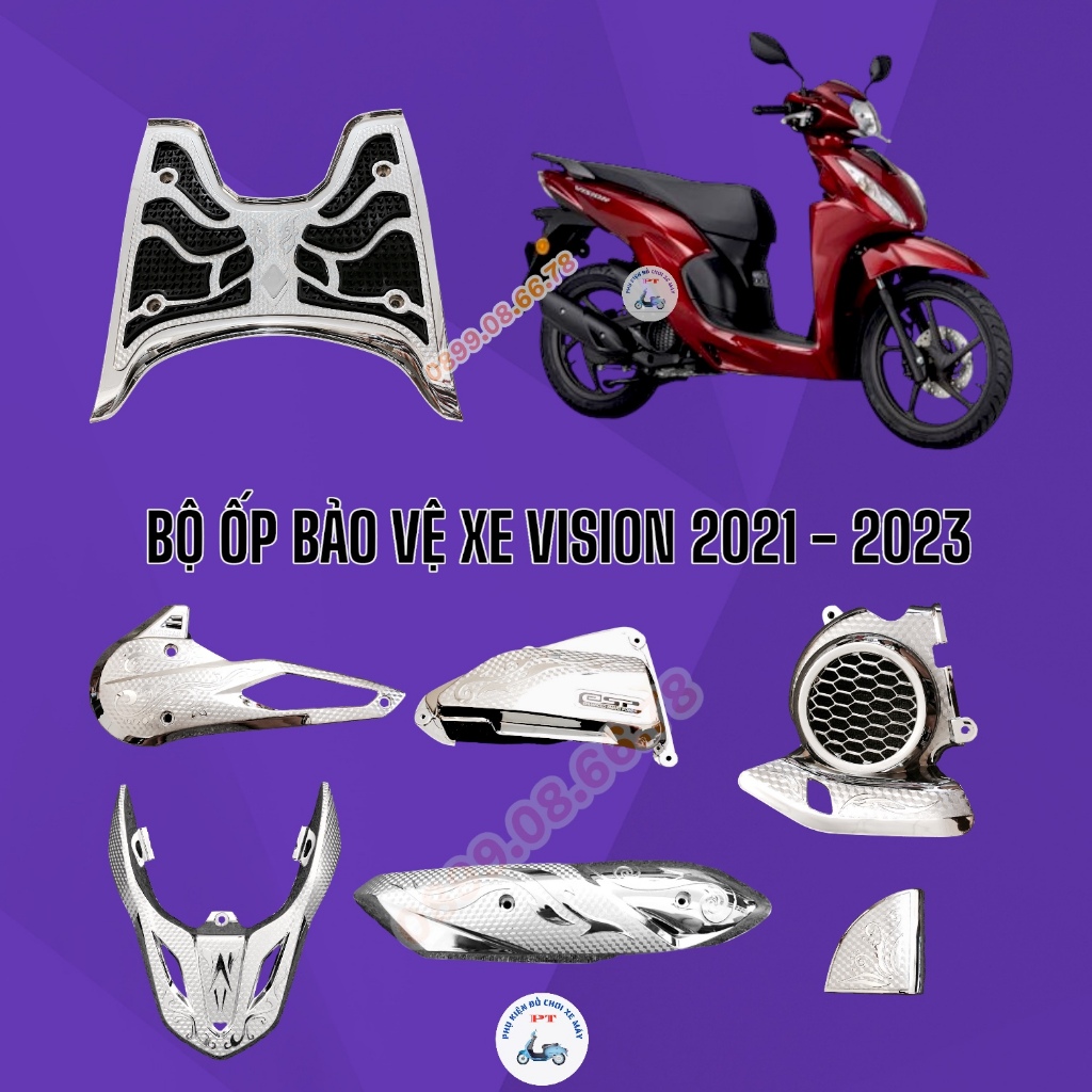 Bộ Ốp Xe Honda Vision 2024 - Dùng chung Xe Vision Đời 2021 đến 2023 - Phụ Kiện, Phụ Tùng Xe Máy