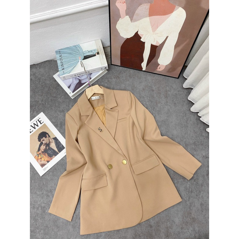 Áo blazer nữ dài tay fom rộng chất vải chéo mỹ cao cấp hãng oxatyl