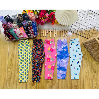 Quần legging dài bé gái họa tiết chất thun cotton xuất dư cho bé từ 10-40kg