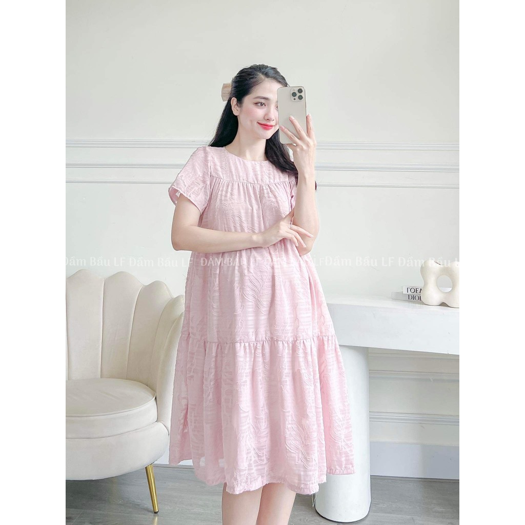 Đầm bầu babydoll dễ thương chất vải siêu mát mặc thoải mái thích hợp đi làm đi chơi