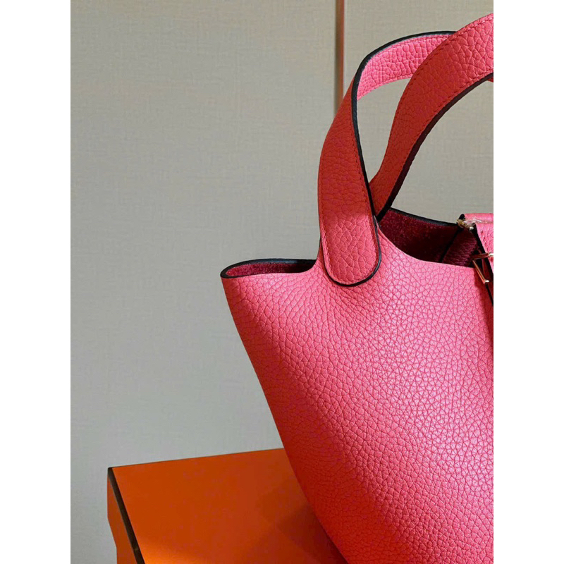 💎SIEU CAP - Túi HM PICOTIN 18cm KHÂU TAY - Da bê sần chuẩn hãng