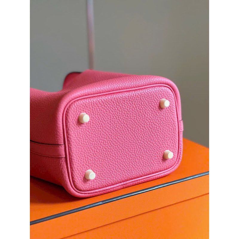 💎SIEU CAP - Túi HM PICOTIN 18cm KHÂU TAY - Da bê sần chuẩn hãng