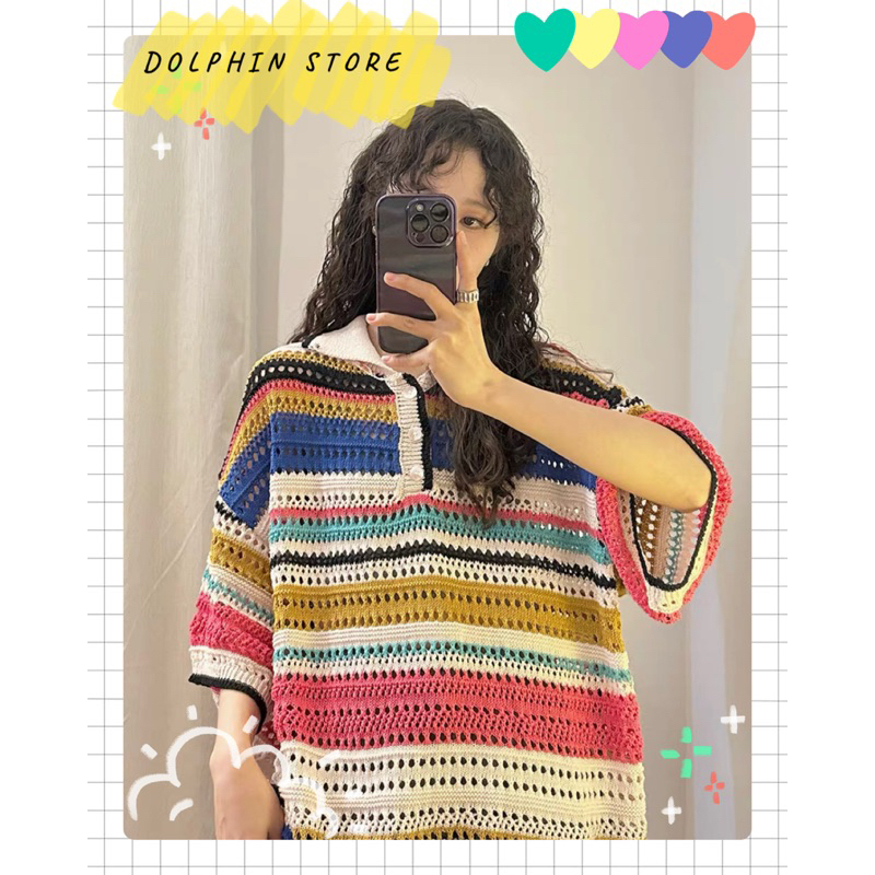 BIGSIZE Áo polo bigsize - áo len tay ngắn bigsize - áo len rộng bigsize - áo len nữ bigsize