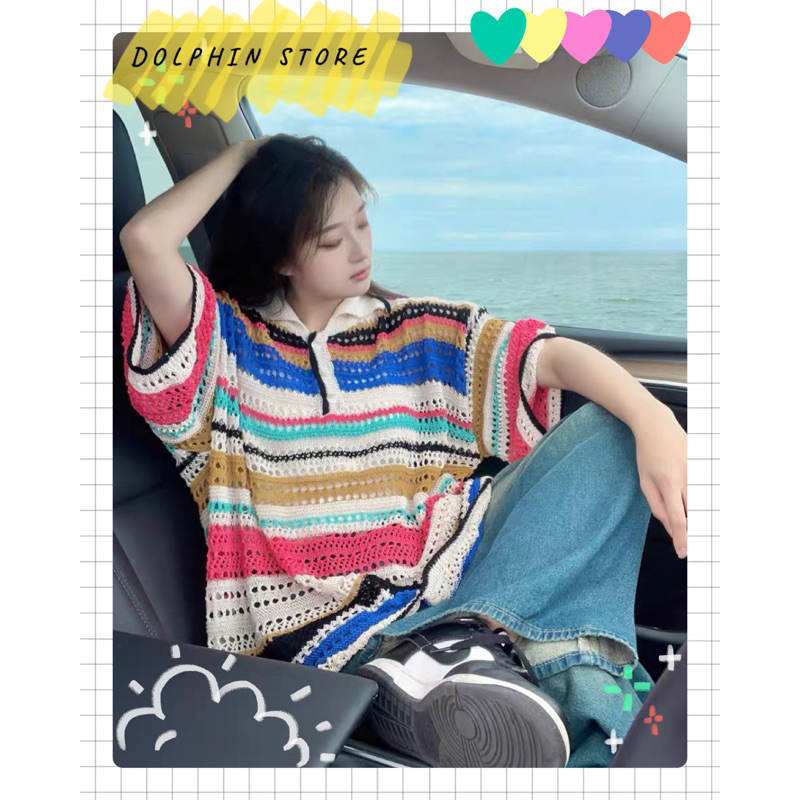 BIGSIZE Áo polo bigsize - áo len tay ngắn bigsize - áo len rộng bigsize - áo len nữ bigsize