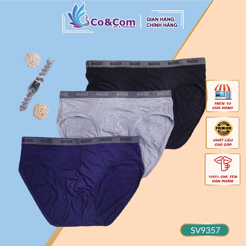 Quần lót nam modal CoandCom kiểu dáng tam giác basic mềm mại thấm hút kháng khuẩn SV9357