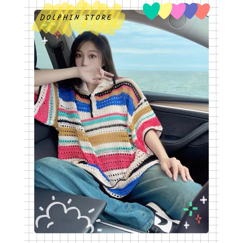 BIGSIZE Áo polo bigsize - áo len tay ngắn bigsize - áo len rộng bigsize - áo len nữ bigsize