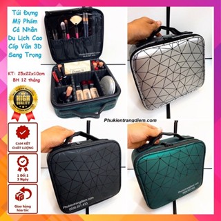 Cốp Đựng Mỹ Phẩm Túi Xách Trang Điểm Du Lịch Bằng Da Vân 3D - Cốp Mini Đựng Đồ Phun Xăm, Make Up, Nối Mi