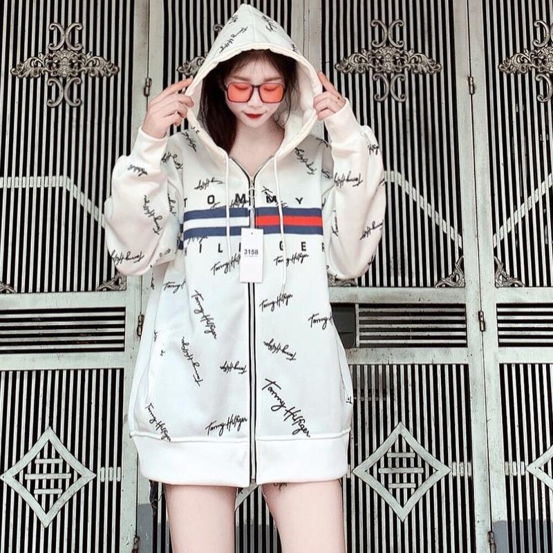 Áo Khoác Nỉ Hoodie Zip Tommy Chữ Kí , Áo Hoodie nỉ  có khóa Phong Cách Trẻ Trung Siêu Hot