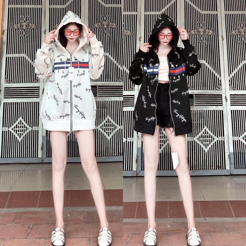 Áo Khoác Nỉ Hoodie Zip Tommy Chữ Kí , Áo Hoodie nỉ  có khóa Phong Cách Trẻ Trung Siêu Hot
