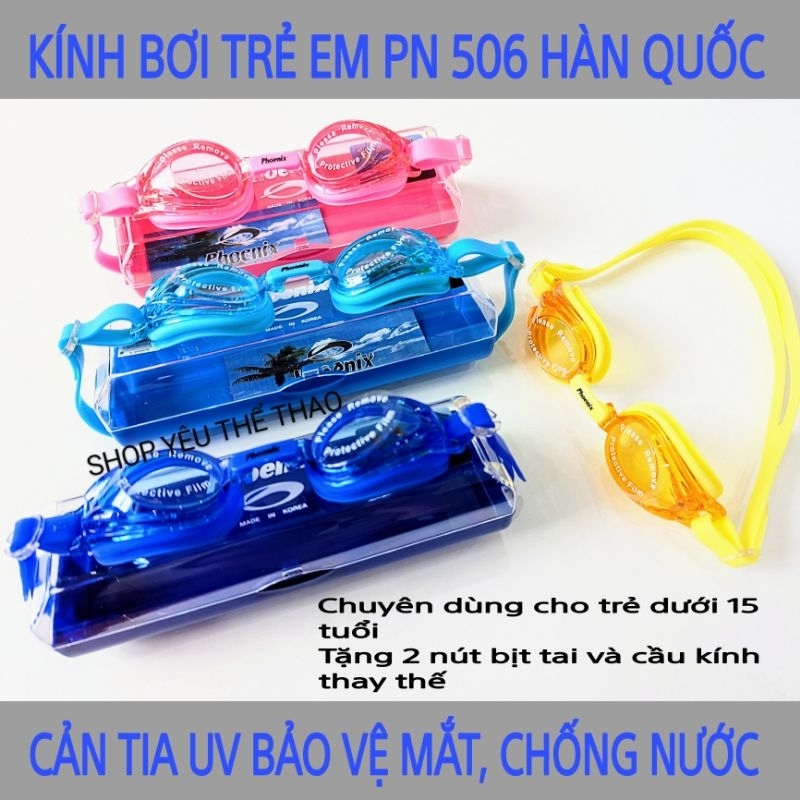 Kính Bơi Trẻ Em Phoenix 506 - Cho Bé 3 Tuổi Đến 15 Tuổi - Chống Nước Chống Tia UV Bảo Vệ Mắt