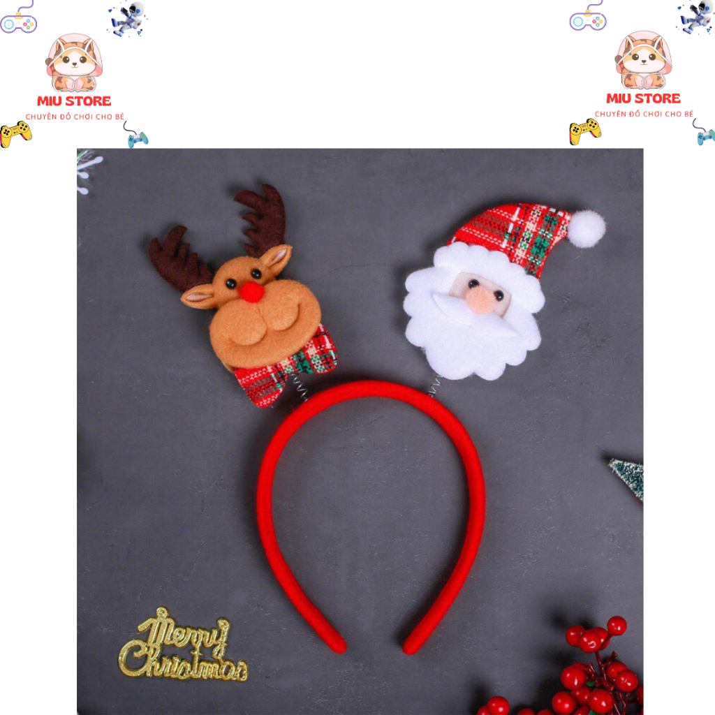 BỜM, BĂNG ĐÔ, CÀI ĐẦU NOEL/GIÁNG SINH BỌC NHUNG, cute