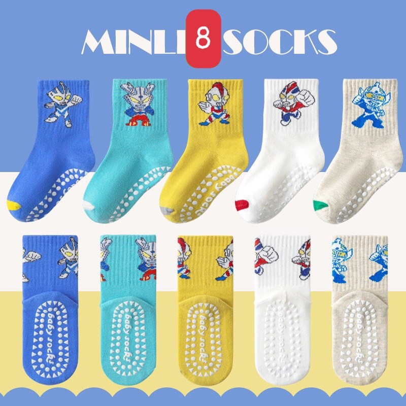 D10075- SET 5 ĐÔI TẤT MINLIU SIÊU NHÂN