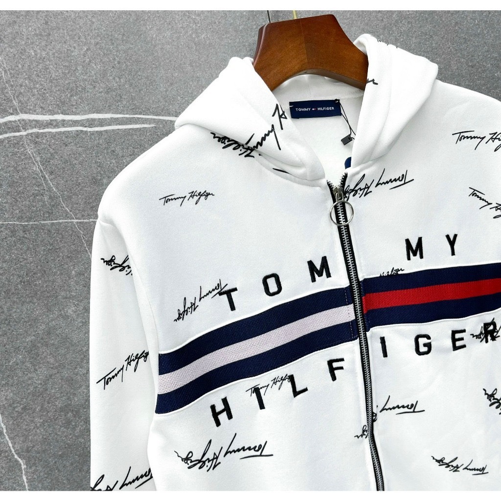 Áo Khoác Nỉ Hoodie Zip Tommy Chữ Kí , Áo Hoodie nỉ  có khóa Phong Cách Trẻ Trung Siêu Hot