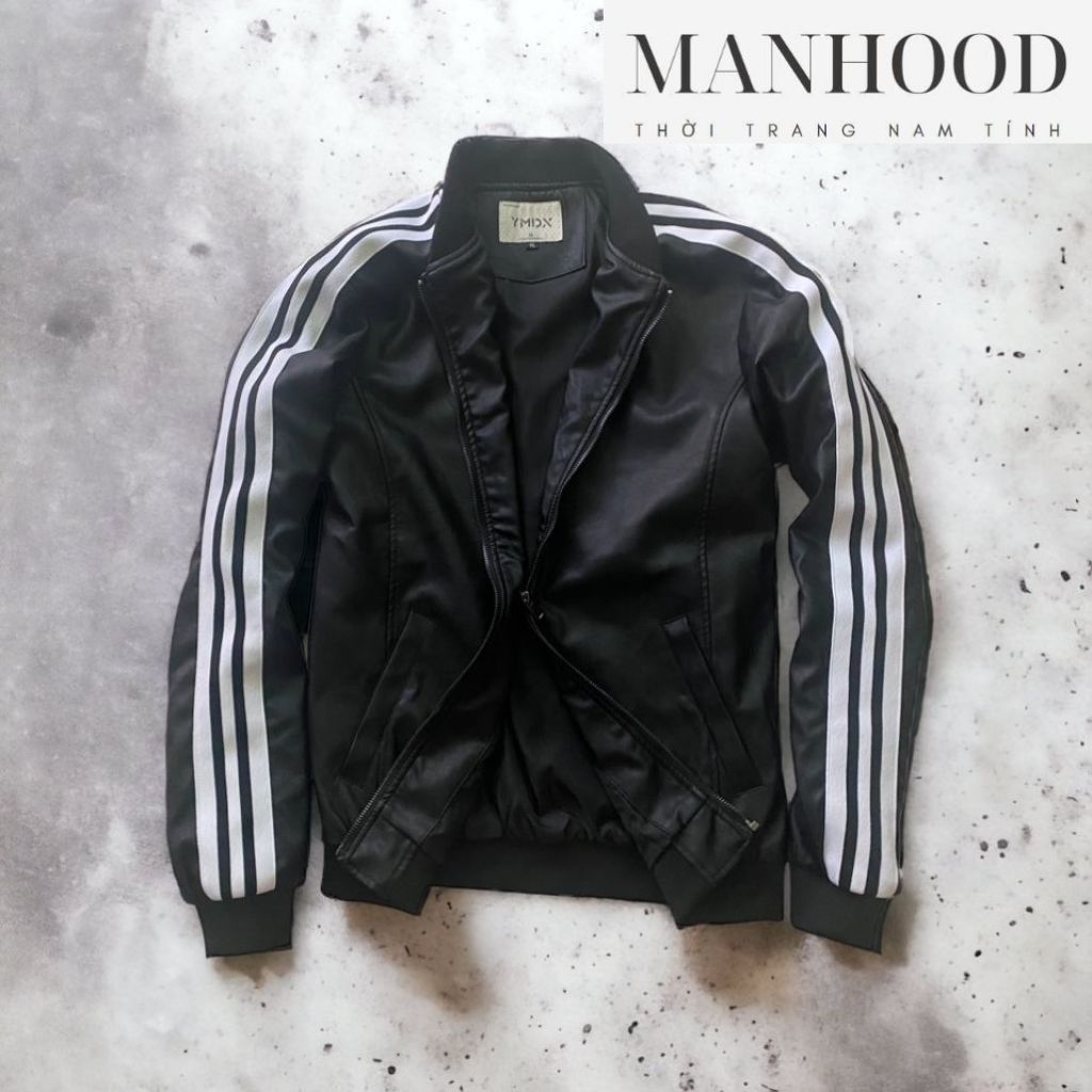 Áo khoác da cao cấp nam, áo da cổ bambo man cao cấp AKD003633