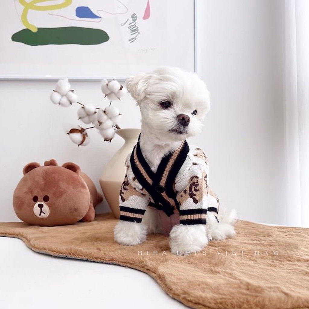 Áo Len Đan Dễ Thương Cho Chó Mèo Mặc Ấm Áp Quần Áo Cho Thú Cưng Cao Cấp Hàn Quốc Hiha Pets.