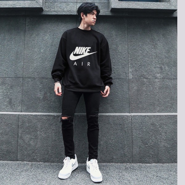 Áo Sweater Nike hàng chính hãng basic áo khoác nỉ tay dài form unisex cao cấp from rộng nam nữ
