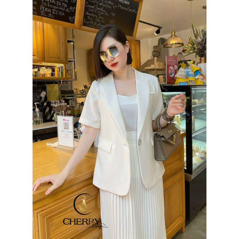 Áo vest blazer nữ cao cấp tay cộc Oxatyl M016 1 lớp mặc thu đông phong cách công sở 2023