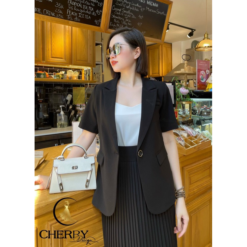 Áo vest blazer nữ cao cấp tay cộc Oxatyl M016 1 lớp mặc thu đông phong cách công sở 2023