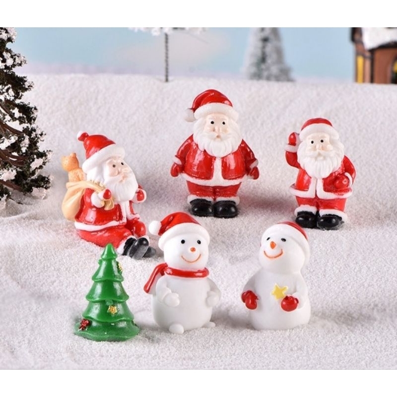 Mô hình trang trí tiểu cảnh ông già noel giáng sinh, người tuyết và món quà