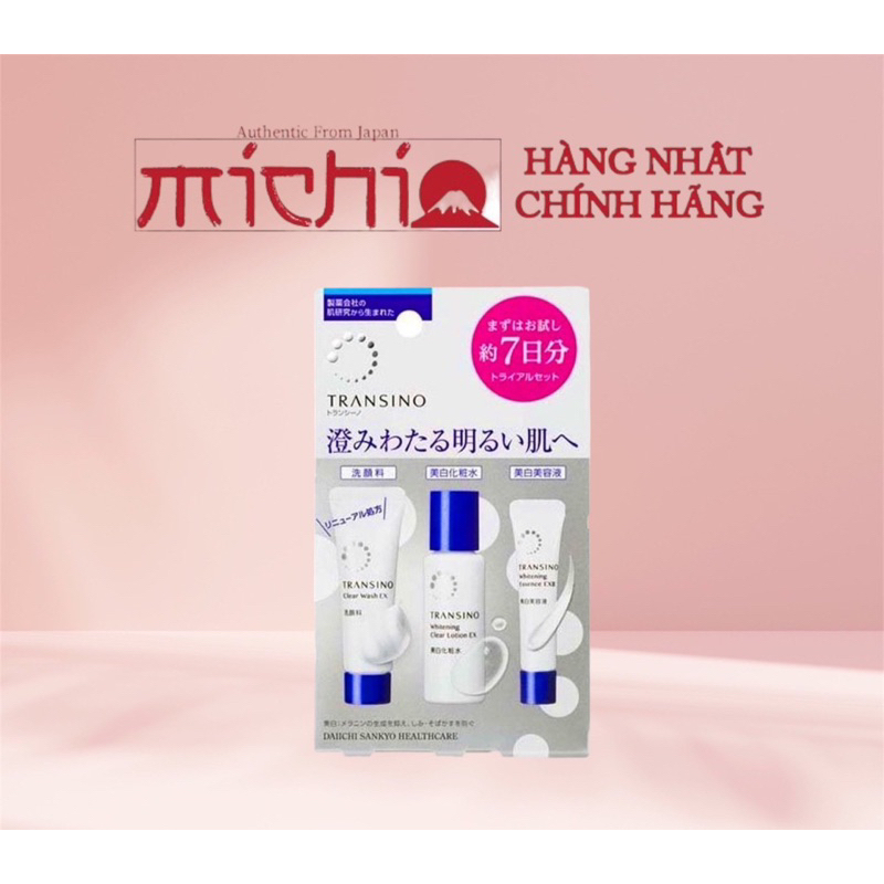 Set Transino Mini 3 món 7 ngày Nhật Bản Giảm Nám, Dưỡng Trắng, Chống Lão Hóa
