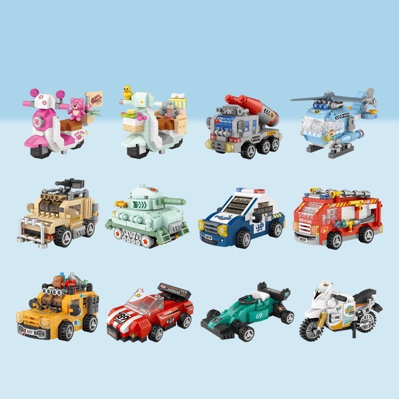 Bộ Đồ chơi lắp ráp mô hình phương tiện giao thông 8613-8624