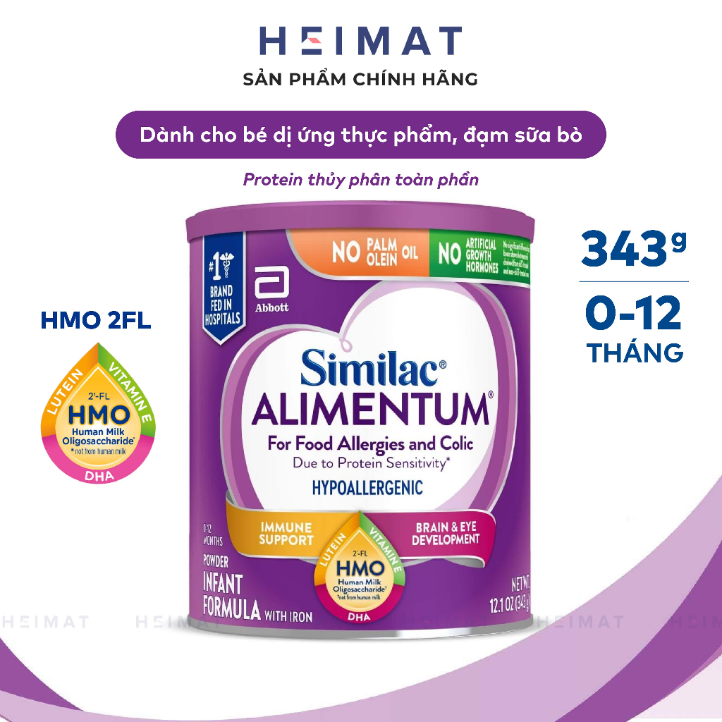 Sữa bột dành cho bé dị ứng đạm - Similac Alimentum 343g - Bất dung nạp lactose