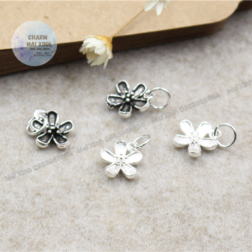 Hoa Dương Tử Kinh Treo - Bạc 925 - 3 Màu Sắc - Charm, Phụ Kiện Xâu, Mix Vòng Phong Thủy Nam, Nữ