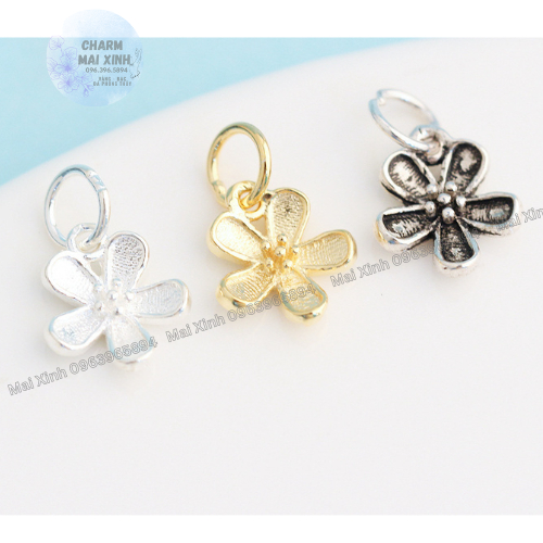 Hoa Dương Tử Kinh Treo - Bạc 925 - 3 Màu Sắc - Charm, Phụ Kiện Xâu, Mix Vòng Phong Thủy Nam, Nữ