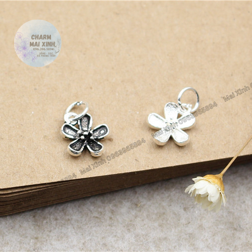 Hoa Dương Tử Kinh Treo - Bạc 925 - 3 Màu Sắc - Charm, Phụ Kiện Xâu, Mix Vòng Phong Thủy Nam, Nữ