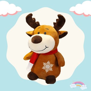 Gấu bông tuần lộc quàng khăn siêu xinh mùa noel cho bé