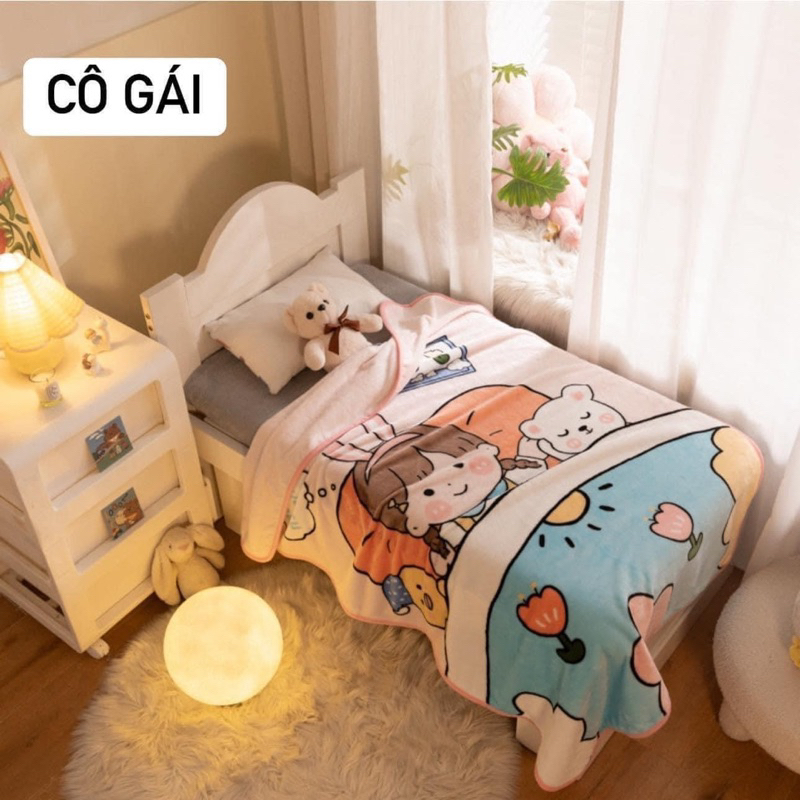CHĂN NHUNG TUYẾT 2 MẶT IN CHO BÉ 1mx1m4
