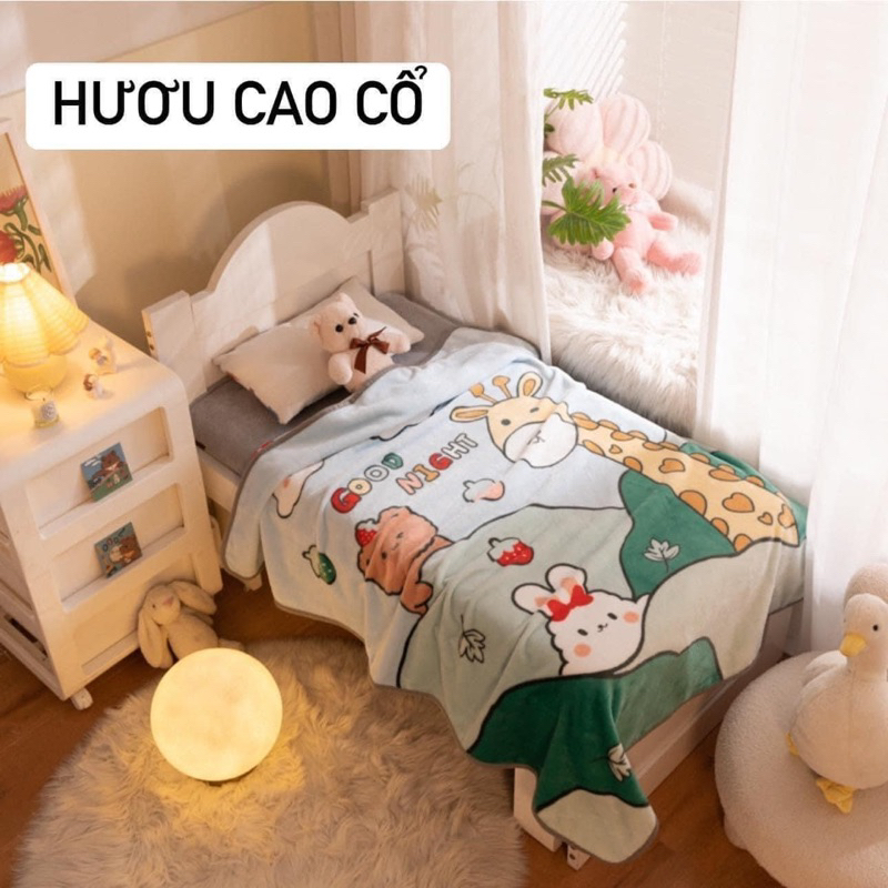 CHĂN NHUNG TUYẾT 2 MẶT IN CHO BÉ 1mx1m4