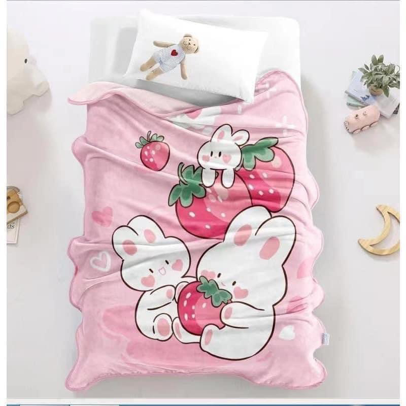 CHĂN NHUNG TUYẾT 2 MẶT IN CHO BÉ 1mx1m4