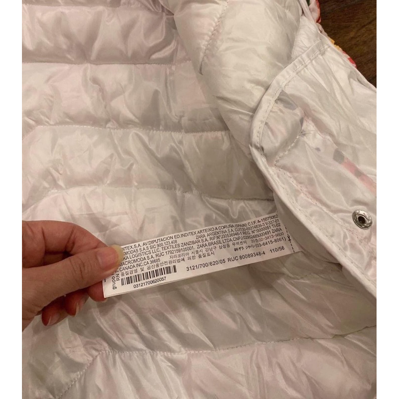 Áo phao siêu nhẹ bé gái Z.A.R.A xuất dư xịn