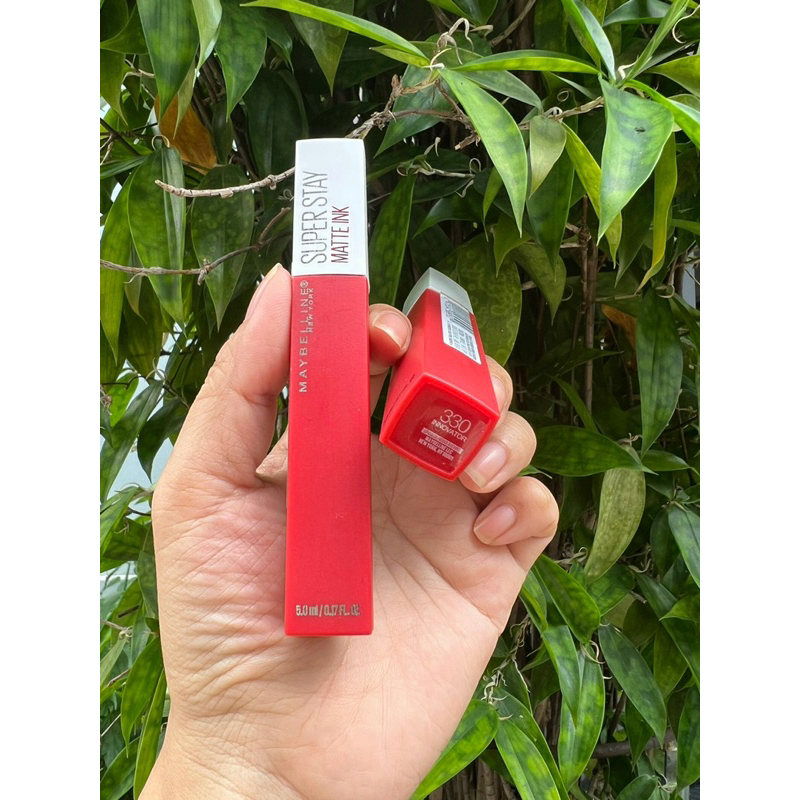 Son kem lì maybelline super stay matte ink lipstick  330 innovator. cam đỏ tươi 5ml
