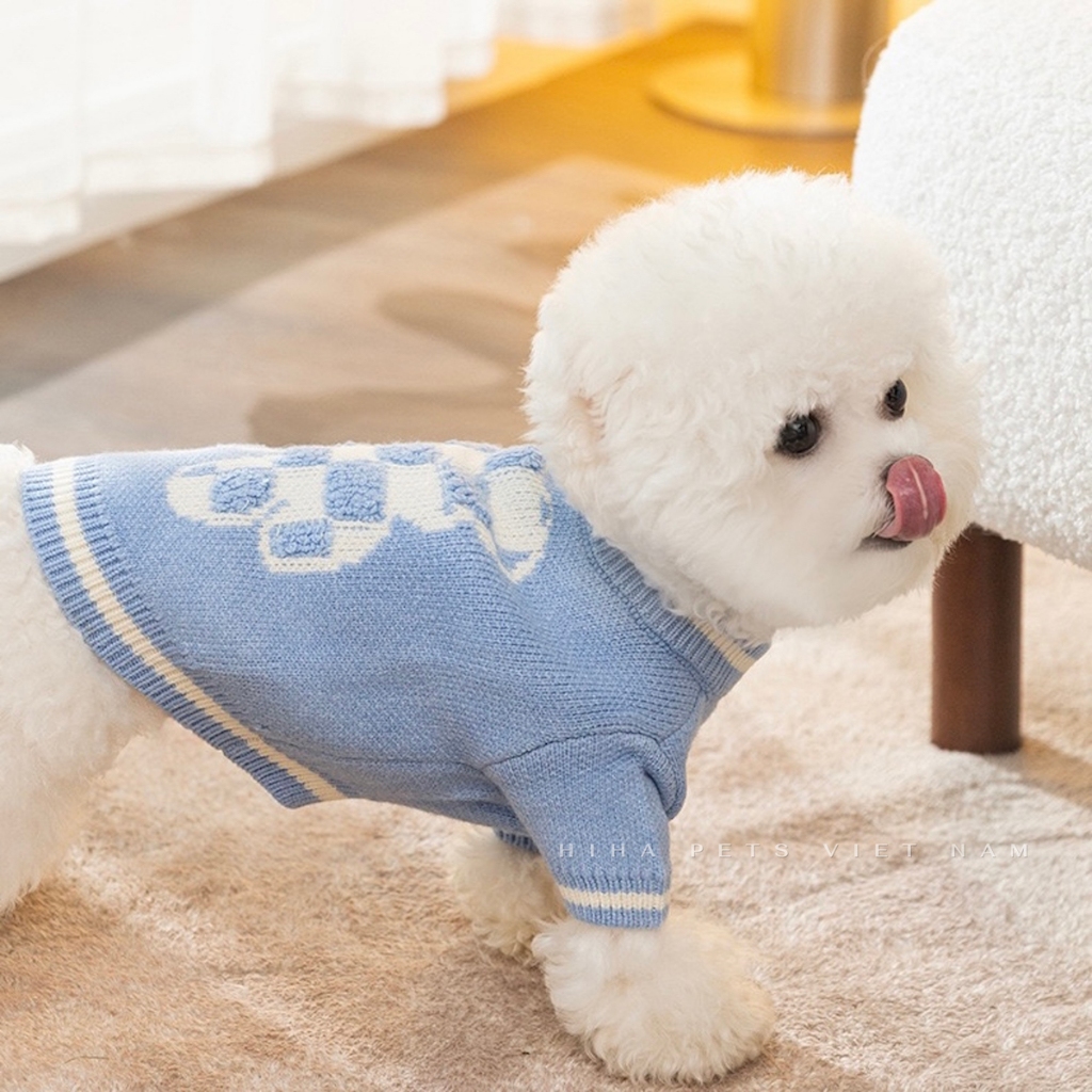 Áo Len Đan Dễ Thương Cho Chó Mèo Mặc Ấm Áp Quần Áo Cho Thú Cưng Cao Cấp Hàn Quốc Hiha Pets.