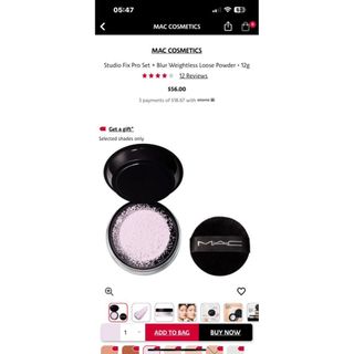 PHẤN PHỦ BỘT MAC STUDIO FIX PRO SET + BLUR WEIGHTLESS LOOSE POWDER