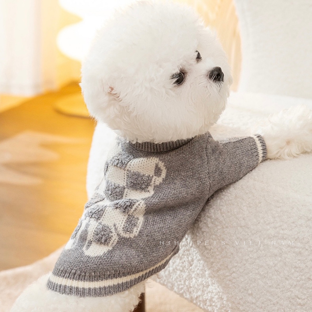 Áo Len Đan Dễ Thương Cho Chó Mèo Mặc Ấm Áp Quần Áo Cho Thú Cưng Cao Cấp Hàn Quốc Hiha Pets.