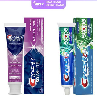 Kem Đánh Trắng Răng White Advanced Radiant Mint 107g, Scope Outlast Complete Whitening Toothpaste 153g