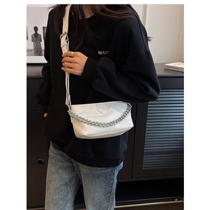 Túi xách nữ, túi đeo chéo thời trang công sở Hàn Quốc đeo chéo hot trend _ HOBO TÚI CHẬU DÂY PHỐI XÍCH