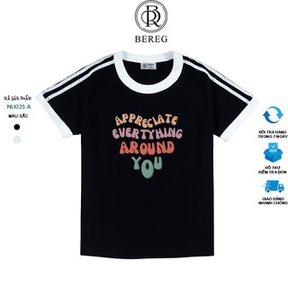 Áo Phông Nữ Baby Tee BE REG Tay Ngắn In Hình 3D, Chất Cotton Co Giãn Mềm Mại
