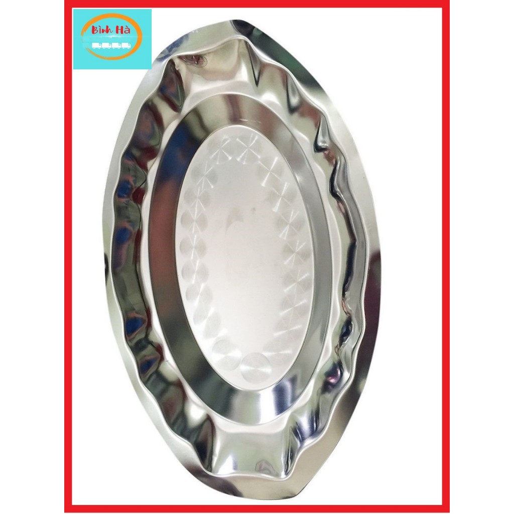 Khay đĩa đựng cá hấp  inox, khay hâm nóng đồ ăn