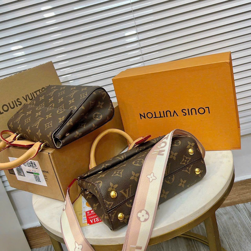 Túi xách cầm tay Lv nữ cluny hoa nâu  full box , Túi Lv nữ đeo chéo đeo vai mẫu mới dùng cho công sở đi chơi TH store
